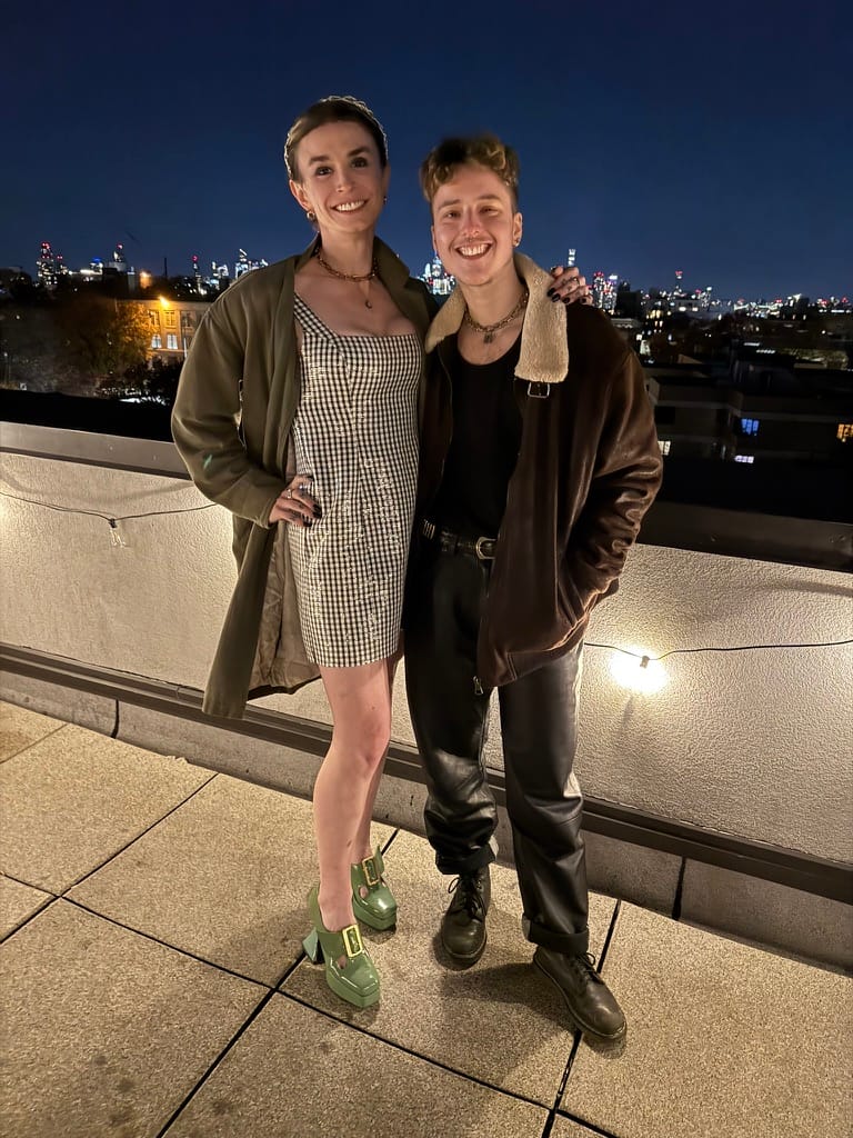 14. @delusionsofgender and I on the rooftop at 155 Meserole during my 31st birthday party.