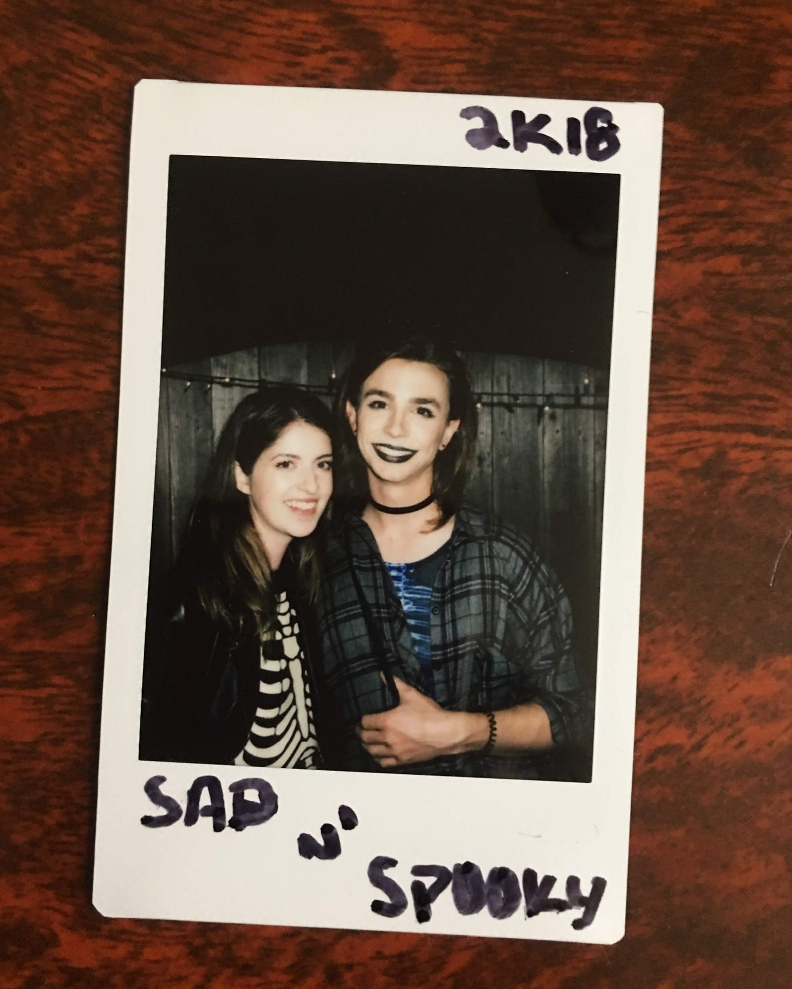 2. Halloween 2018: my first as Grace, no longer hiding behind a mask, with my partner Heather who was with me through all of the tough times and beautiful moments in those tender first years.